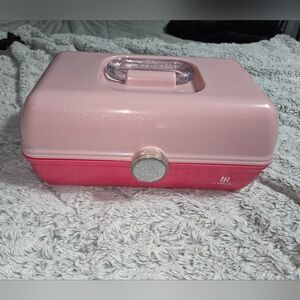 Caboodles Pink Two-Tone Glitter Cosmetic Case